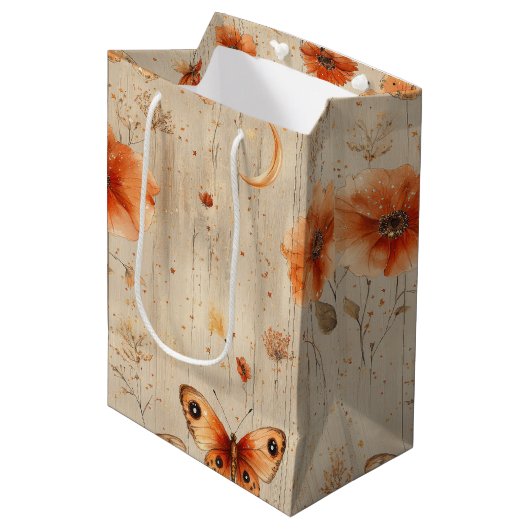 Vintage Vlinder Wildflower (9) Medium Cadeauzakje (Voorkant Gekanteld)