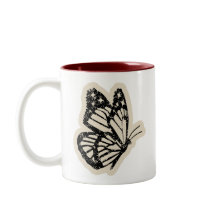 Vintage Vlindermok | Zwarte Botanische Insecten Ko