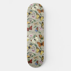 Vintage vlindermot botanische bloemkunst 1842 persoonlijk skateboard