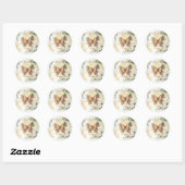 Vintage vlinderpost ronde sticker (Vel)