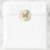Vintage vlinderpost ronde sticker (Tas)