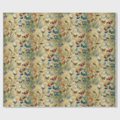 Vintage vlinders botanisch omlooppapier cadeaupapier (Vlak)