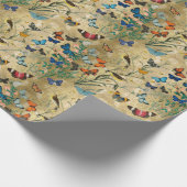 Vintage vlinders botanisch omlooppapier cadeaupapier (Hoek)