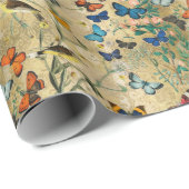 Vintage vlinders botanisch omlooppapier cadeaupapier (Rol Hoek)