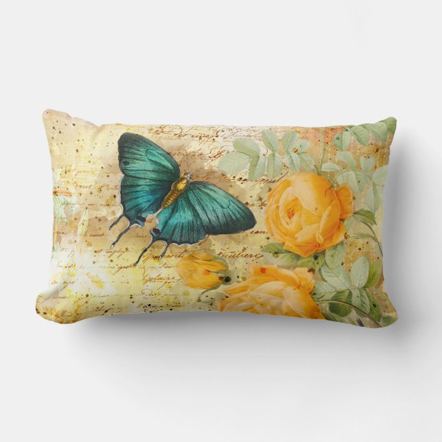 Vintage Vlinders en Rozen Kussen (Voorkant)
