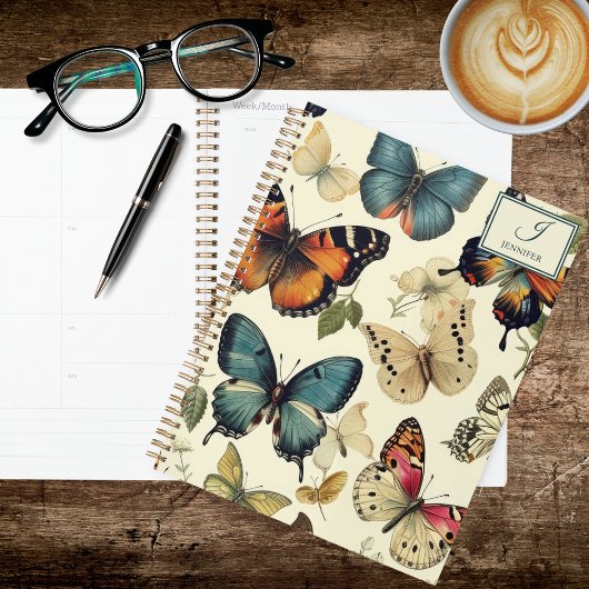 Vintage Vlinders in Vlucht Planner