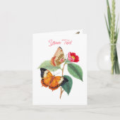 Vintage Vlinders, Uw Tekst & Bericht, Wit (Voorkant)