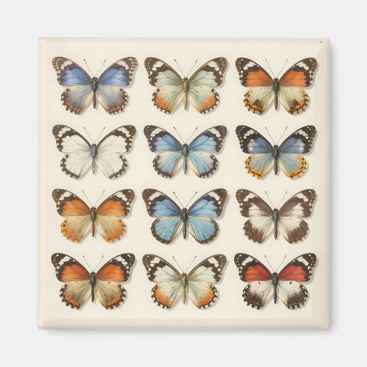 Vintage Vlinderspecimen Collectie Magneet (Voorkant)