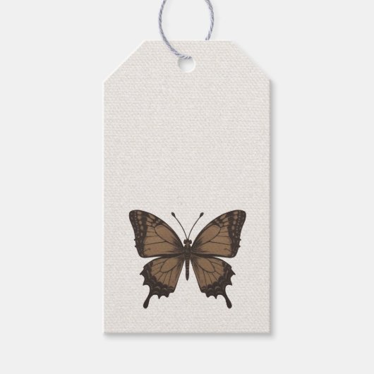 Vintage Vlindertag Cadeaulabel (Voorkant)