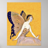 Vintage Vlindervleugels Fee Fae Blond Haar Poster (Voorkant)