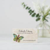vintage vlindervorkkok catering visitekaartje (Staand voorkant)