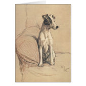 Vintage - Vloeiende fox terrier, (Voorkant)