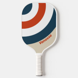 Vintage Vluchtdek Cirkel Streep met Naam Pickleball Paddle