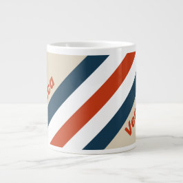 Vintage Vluchtdek Strepen met Naam Grote Koffiekop