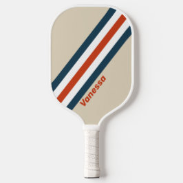 Vintage Vluchtdek Strepen met Naam Pickleball Paddle
