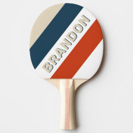 Vintage Vluchtdek Vet Gestreept met Naam Tafeltennisbatje