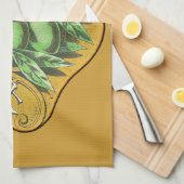 Vintage voedselkratenlabel koningin Olijven Theedoek (Quarter Fold)