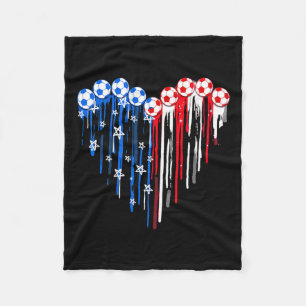 Vintage Voetbal 4 juli mannen VS Amerikaanse vlag  Fleece Deken