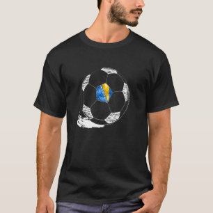 Vintage Voetbal Bosnië Vlag Bosnische Trots T-shirt