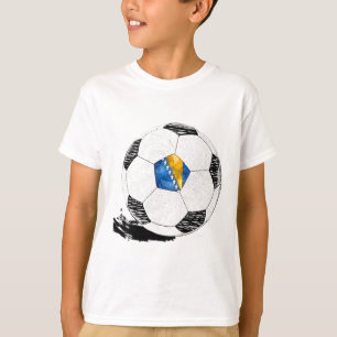 Vintage Voetbal Bosnië Vlag Bosnische Trots T-shirt