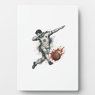 Vintage Voetbal Dab Speler Grafisch Shirt Ontwerp_ Fotoplaat