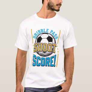 Vintage Voetbal Dribbel Pass Schiet Score Shirt De