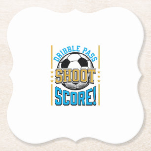 Vintage Voetbal Dribbel Pass Schiet Score Shirt De Kartonnen Onderzetters
