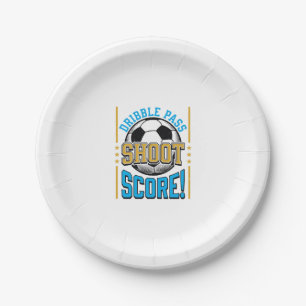 Vintage Voetbal Dribbel Pass Schiet Score Shirt De Papieren Bordje