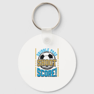 Vintage Voetbal Dribbel Pass Schiet Score Shirt De Sleutelhanger