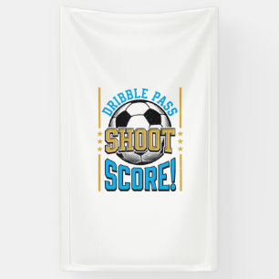 Vintage Voetbal Dribbel Pass Schiet Score Shirt De Spandoek