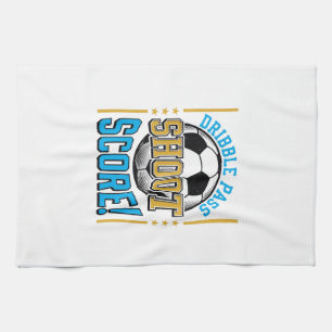 Vintage Voetbal Dribbel Pass Schiet Score Shirt De Theedoek
