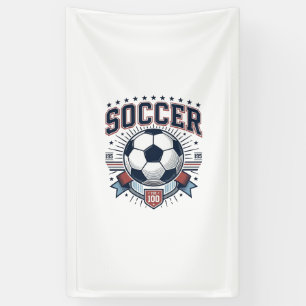 Vintage Voetbal Embleem Shirt Ontwerp_1 Spandoek