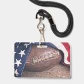 Vintage voetbal en vlag badge (Voorzijde met lanyard)