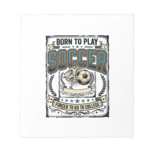 Vintage Voetbal Geboren Om College T-Shirt Ontwerp Notitieblok
