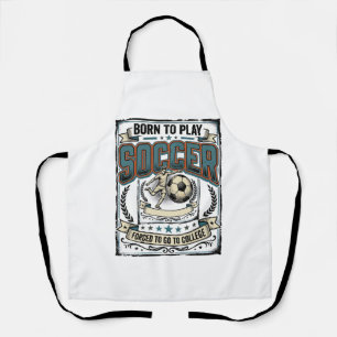 Vintage Voetbal Geboren Om College T-Shirt Ontwerp Schort