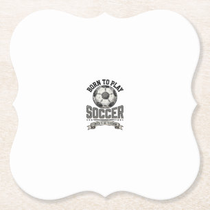 Vintage Voetbal Geboren Om School T-Shirt Ontwerp_ Kartonnen Onderzetters