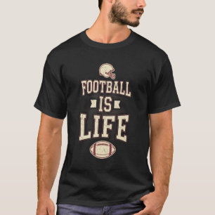 Vintage Voetbal Is Leven Gedecoreerde Sportfan T-S T-shirt