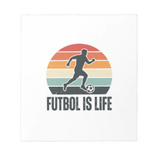 Vintage Voetbal Is Leven Voetbalspeler Shirt Ontwe Notitieblok