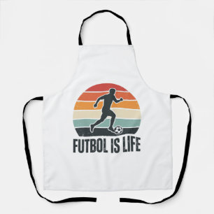Vintage Voetbal Is Leven Voetbalspeler Shirt Ontwe Schort