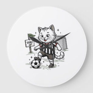 Vintage Voetbal Kat Gravure Shirt Ontwerp_1 Grote Klok
