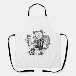 Vintage Voetbal Kat Gravure Shirt Ontwerp_1 Schort