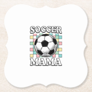 Vintage Voetbal Mama Gravure Shirt Ontwerp_1 Kartonnen Onderzetters