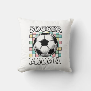 Vintage Voetbal Mama Gravure Shirt Ontwerp_1 Kussen
