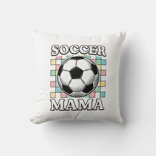 Vintage Voetbal Mama Gravure Shirt Ontwerp_1 Kussen (Voorkant)