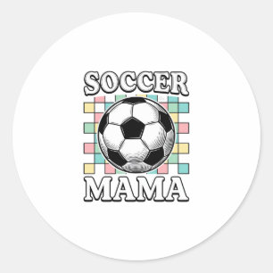 Vintage Voetbal Mama Gravure Shirt Ontwerp_1 Ronde Sticker