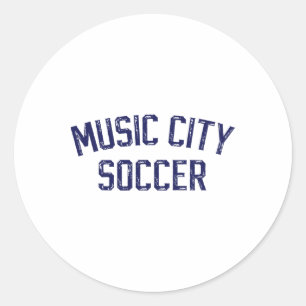 Vintage Voetbal Nashville Music City Voetbal Retro Ronde Sticker