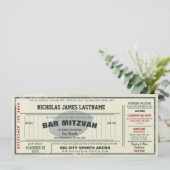 Vintage Voetbal Pas Bar Mitzvah Kaart (Staand voorkant)