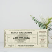 Vintage Voetbal Pas Bar Mitzvah Kaart (Staand voorkant)