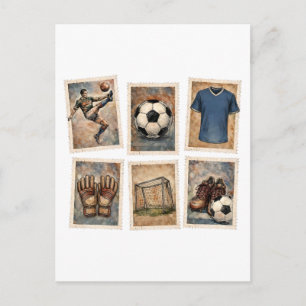 Vintage Voetbal Stamps Voetbalcollectie Briefkaart