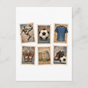 Vintage Voetbal Stamps Voetbalcollectie Briefkaart